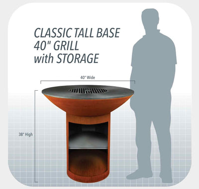 Arteflame Classic 40" Grill - Tall Round Base With Storage by Arteflame