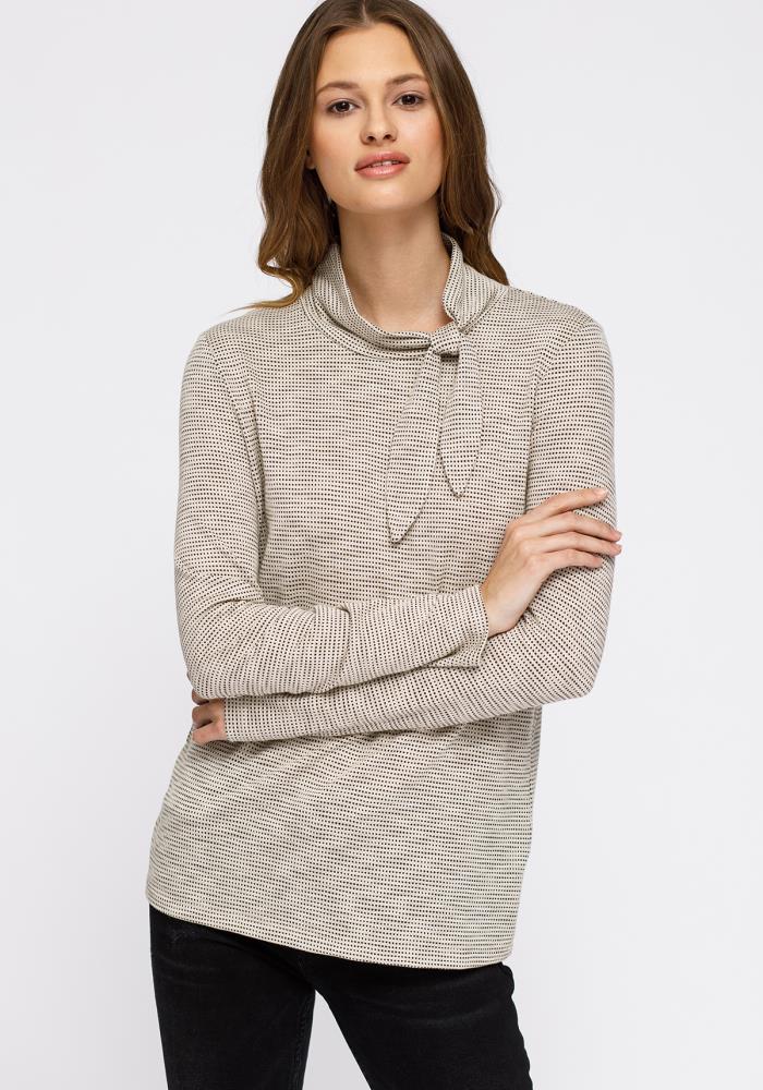 Women's Self-tie Mock Neck Sweater Top by Shop at Konus