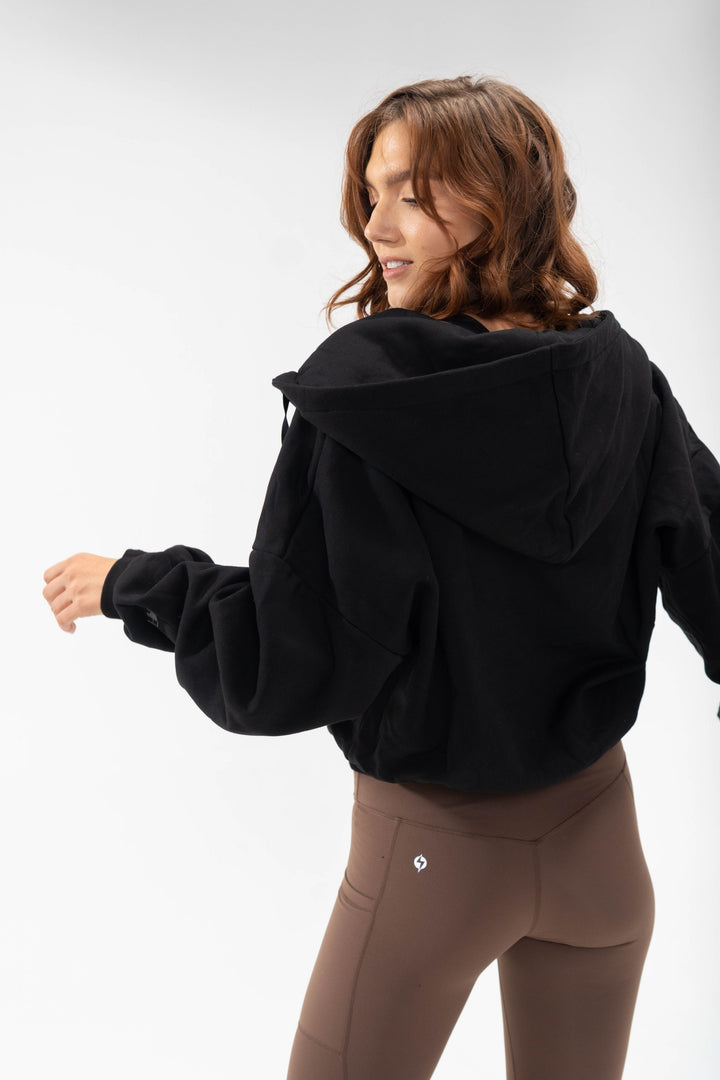 Zip Cloud Hoodie - Black by POPFLEX®