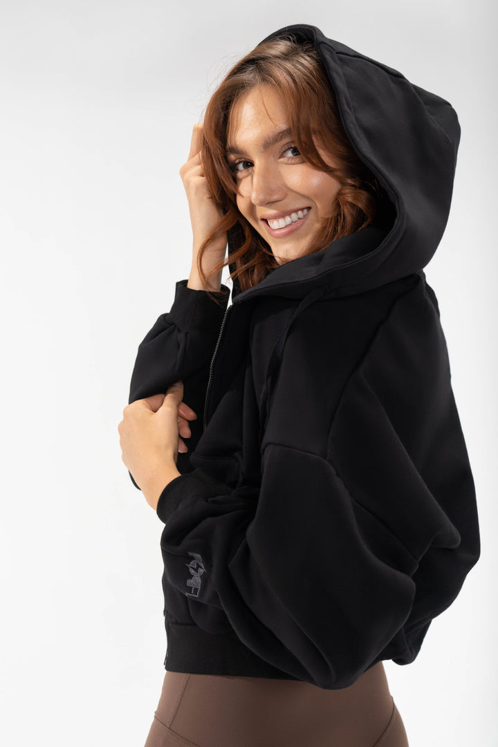 Zip Cloud Hoodie - Black by POPFLEX®