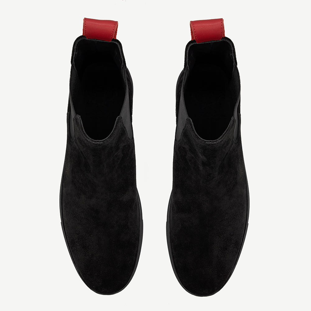 Men's Black Suede Chelsea Sneaker by Del Toro Shoes