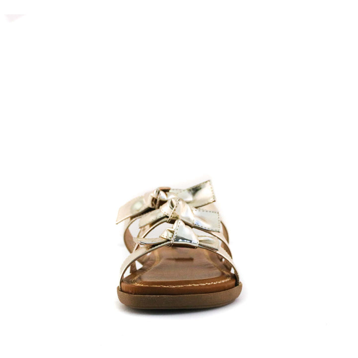 Women's Bristol Three Band Tie Sandal Gold by Nest Shoes