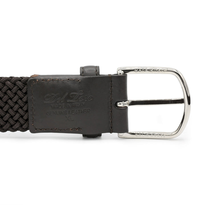 Men's Brown Elastic Woven Belt by Del Toro Shoes