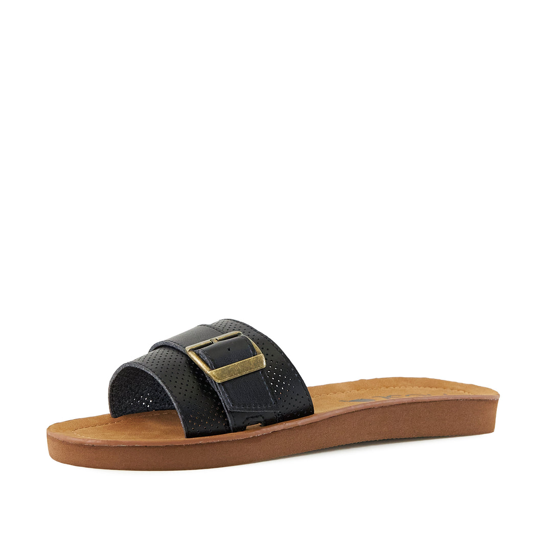 Women's Sandals Buckle Down Black by Nest Shoes