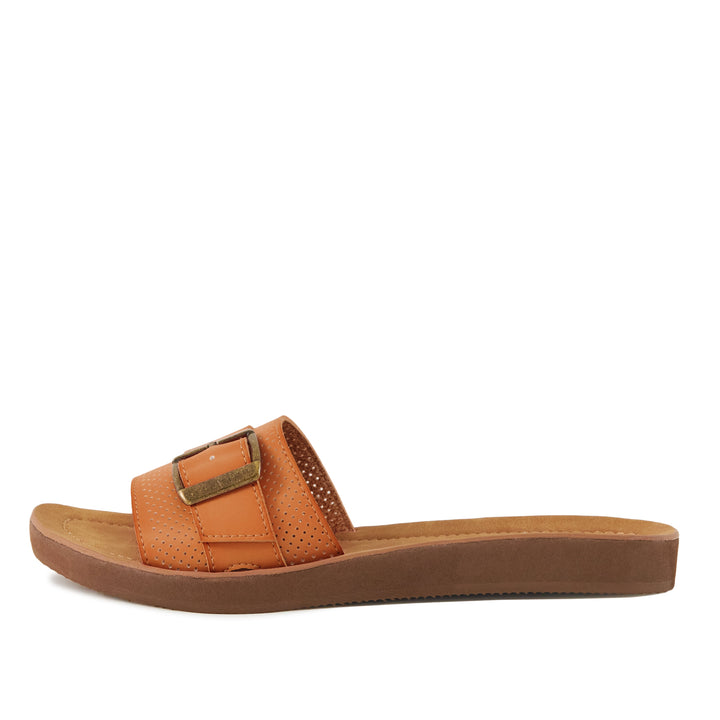 Women's Sandals Buckle Down Tan by Nest Shoes