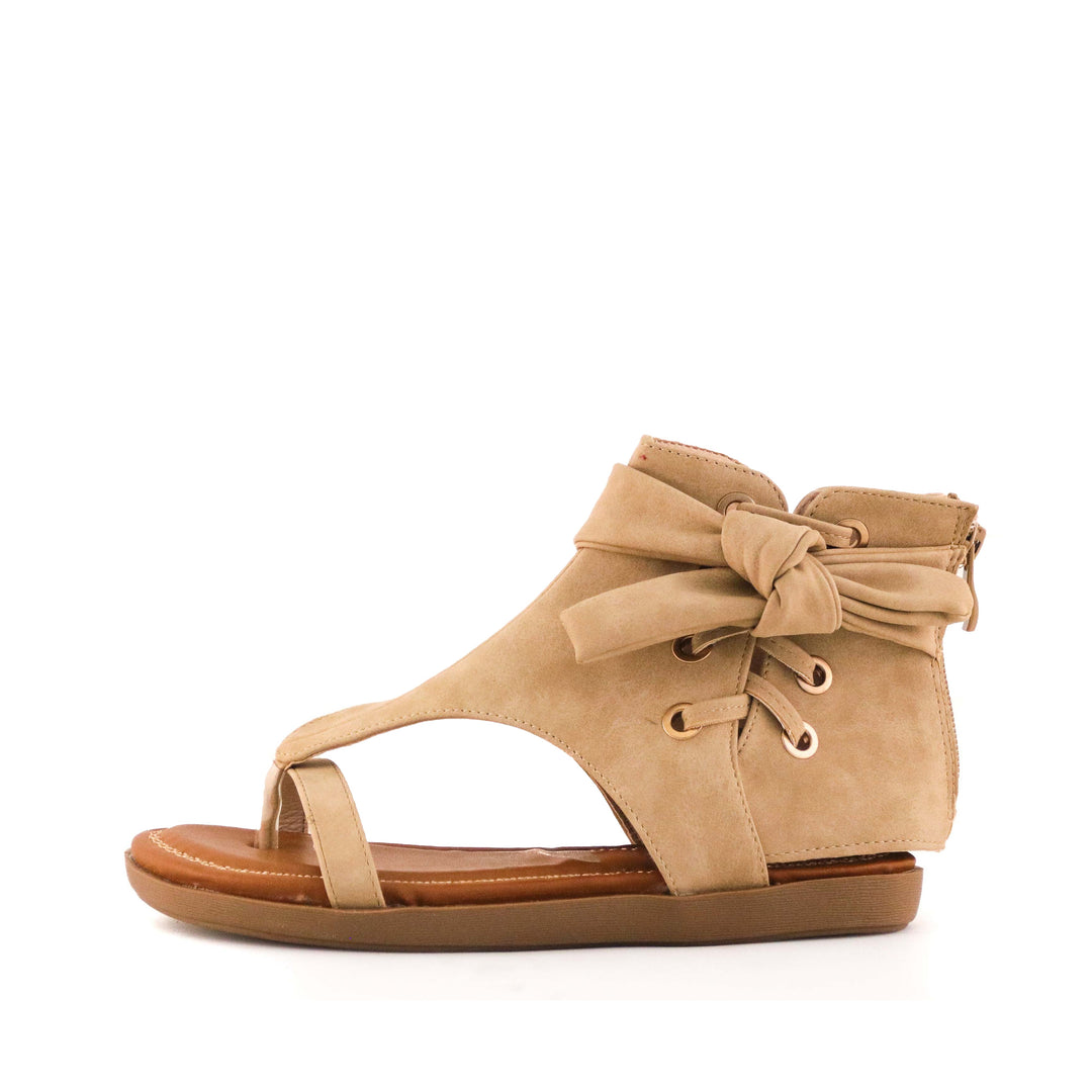 Women's Chi Lace Detail Gladiator Sandal Natural by Nest Shoes