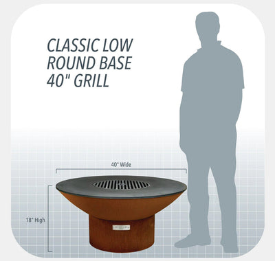Arteflame Classic 40" Grill with a Low Round Base Home Chef Max Bundle With 10 Grilling Accessories. by Arteflame