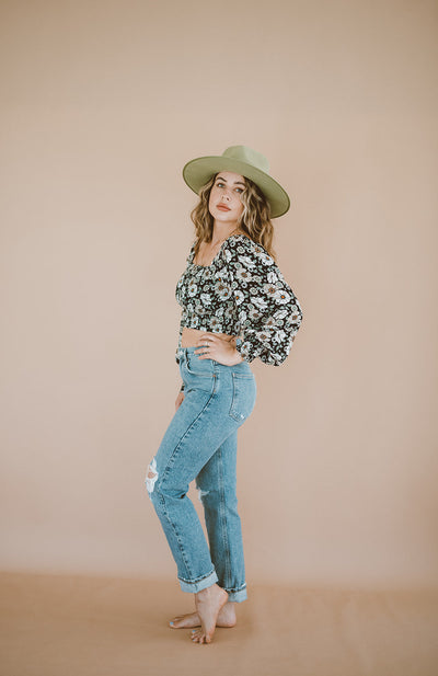 Smocked Cropped Top | Dandy Floral by Bohemian Mama