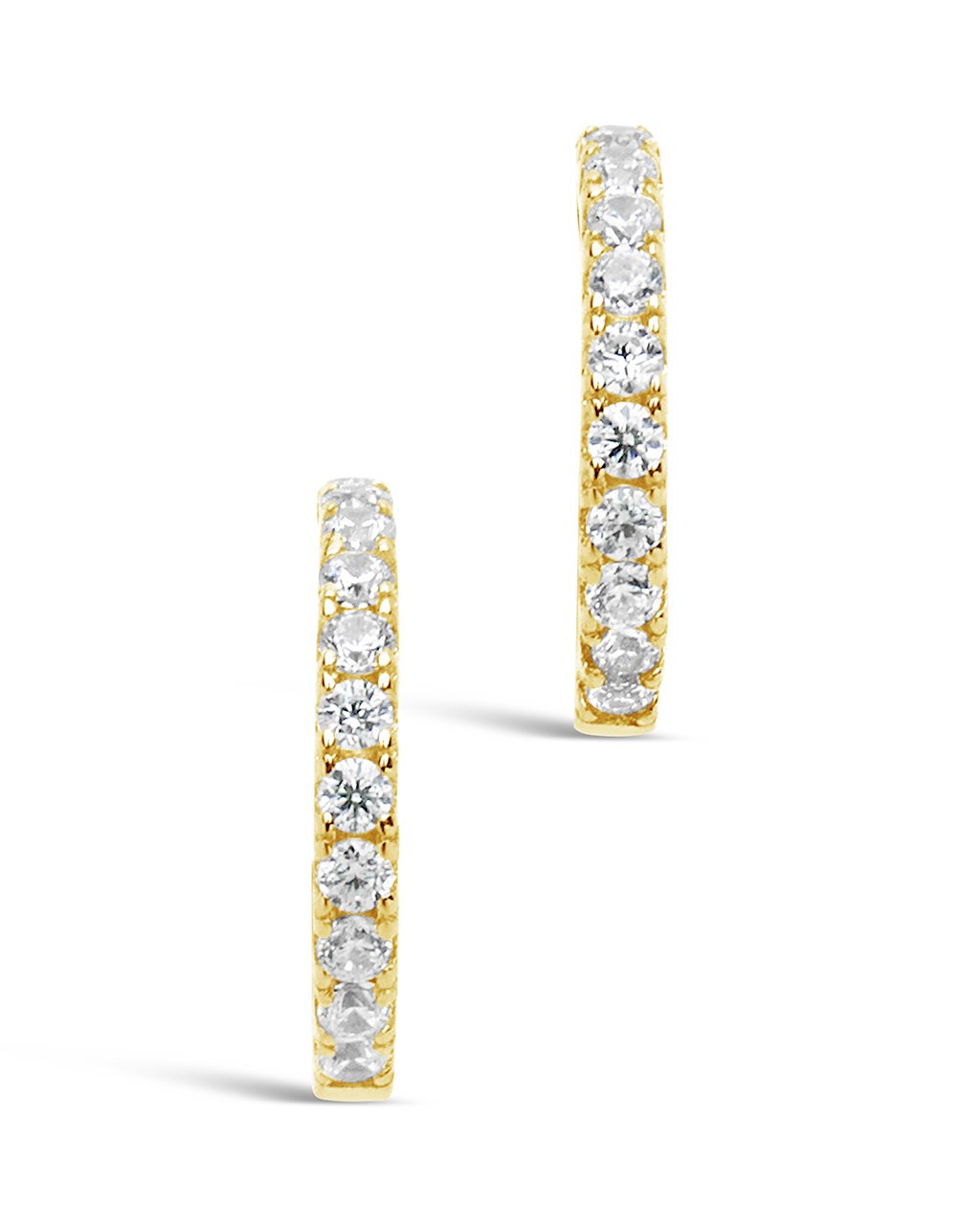 14K Gold Plated Sterling Silver Delicate Pave CZ Micro Hoops by Sterling Forever