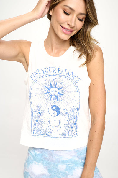 Cece - Find Your Balance Tank (Recycled Cotton) by EVCR