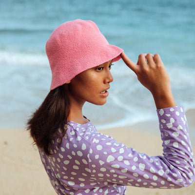 FLORETTE Crochet Bucket Hat, in Pink by BrunnaCo
