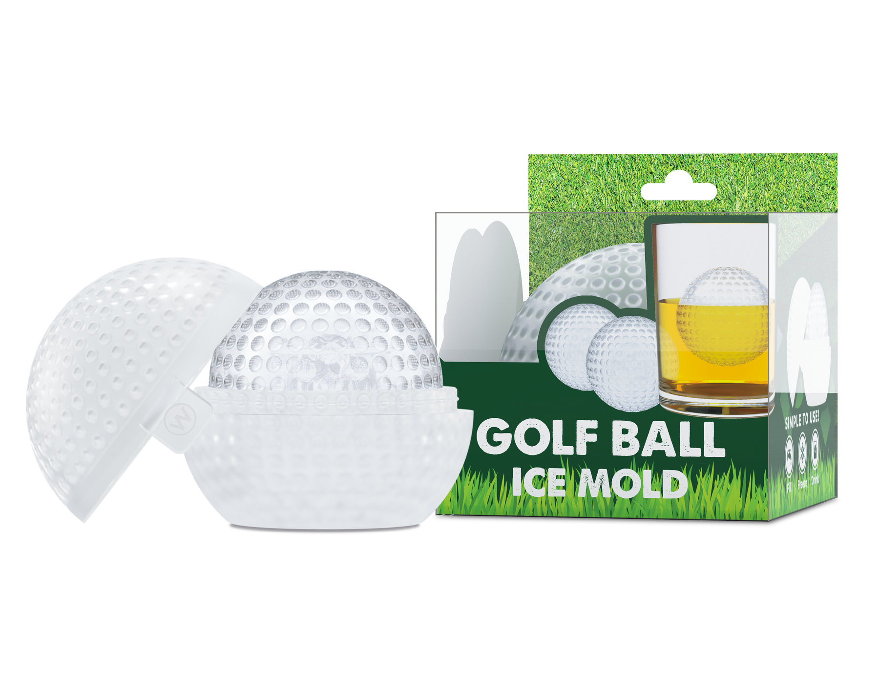 Whiskey Ball Golf Ball Ice Molds - 2.5 in