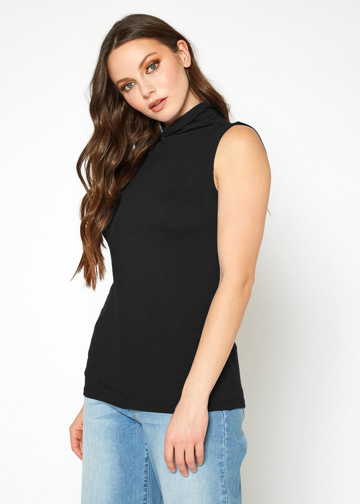 Women's Sleeveless Turtle Neck Fitted Top by Shop at Konus