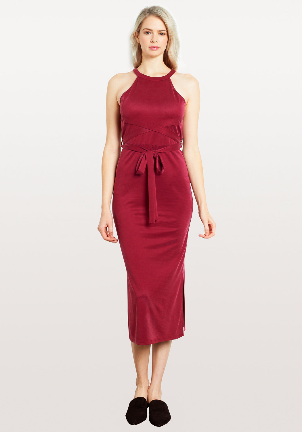 Haltered Sheath Midi Dress by Shop at Konus