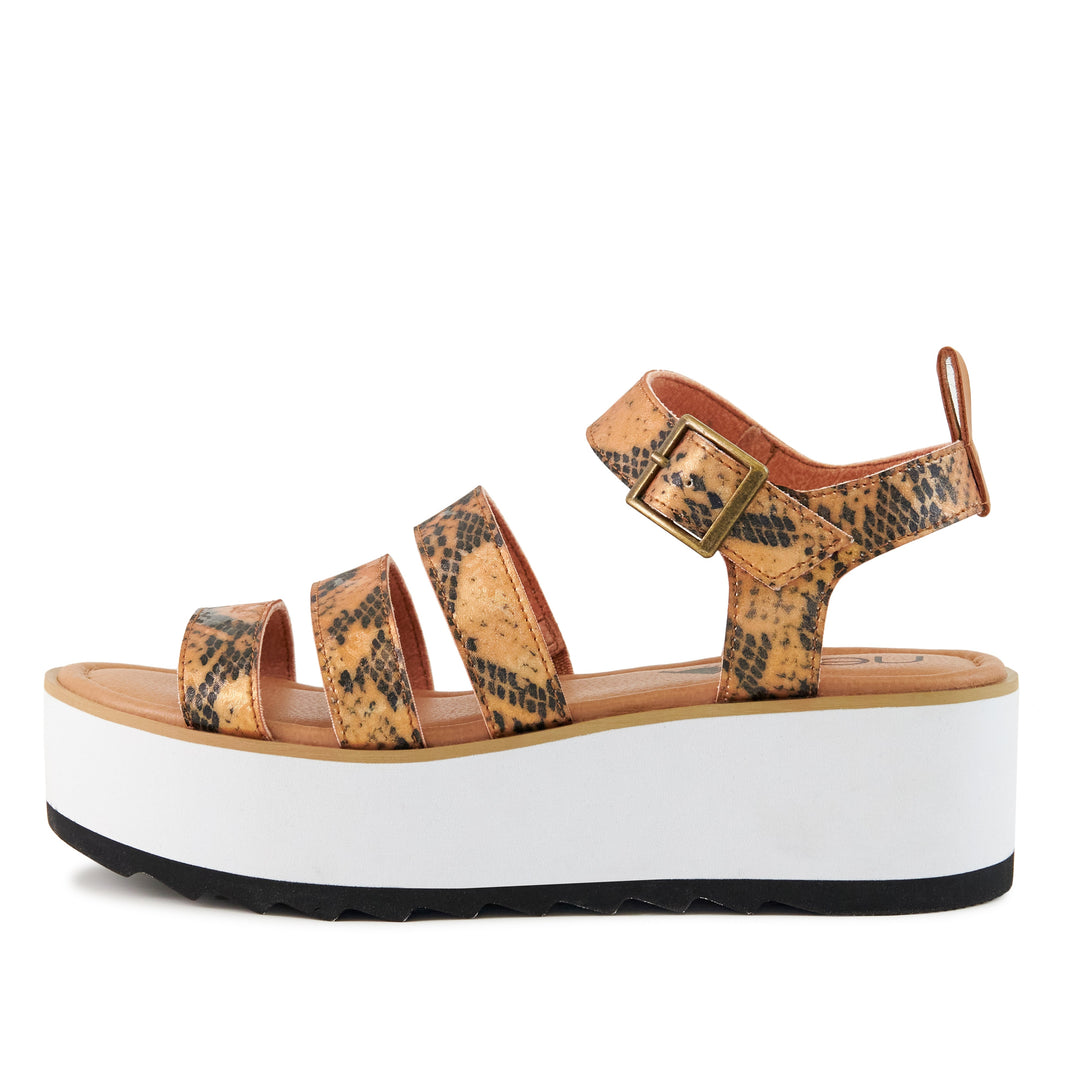 Women's Platform Sandal Kauai Snake-Tan by Nest Shoes