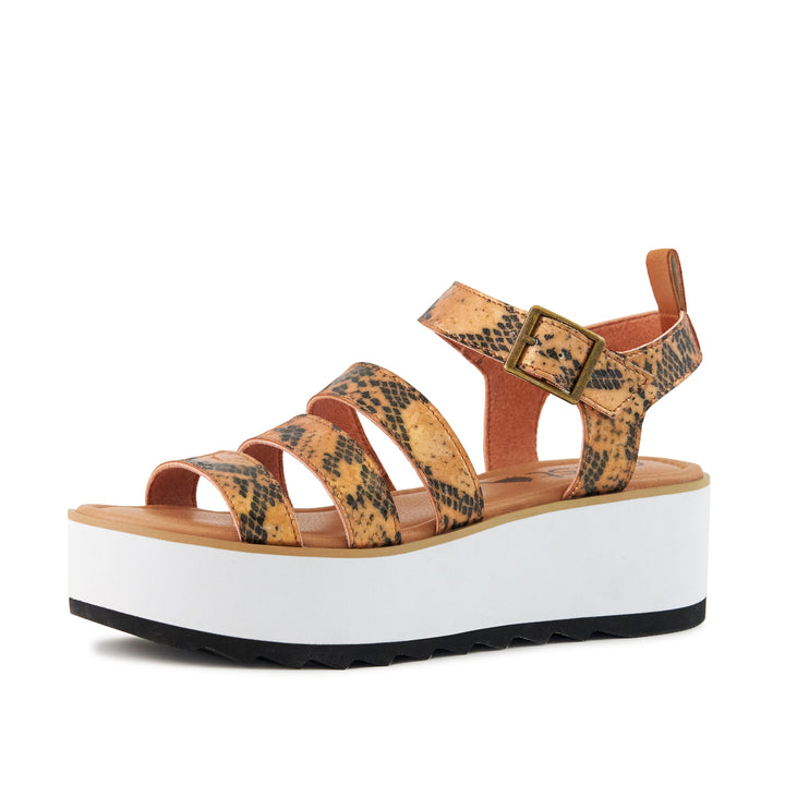 Women's Platform Sandal Kauai Snake-Tan by Nest Shoes