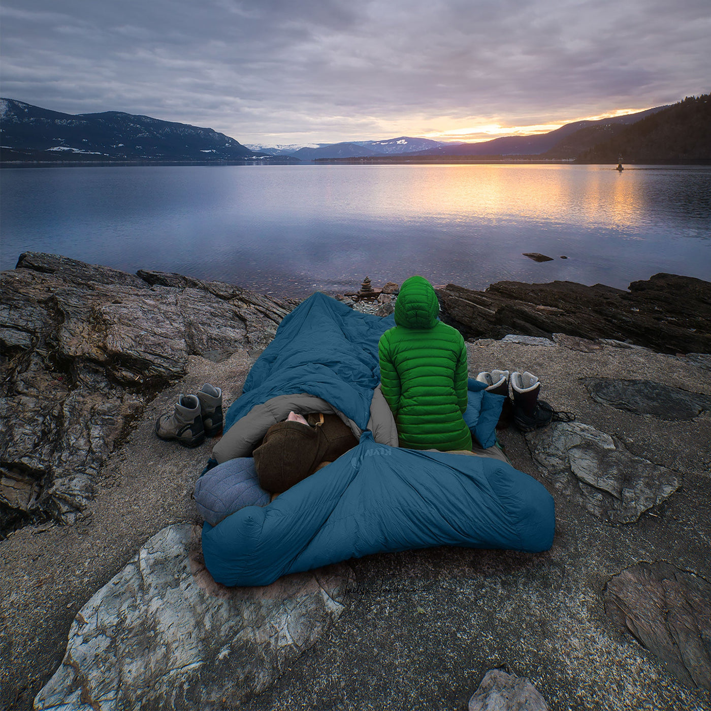 30 Degree Two Person Full-Synthetic Sleeping Bag by Klymit