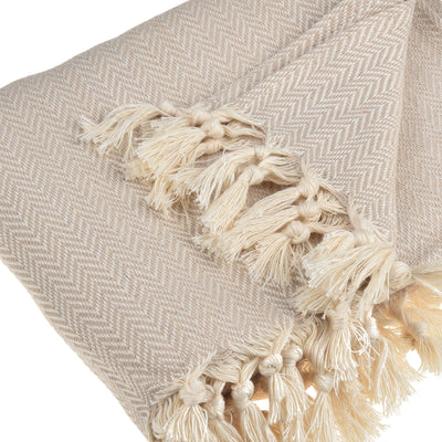 Zigzag Throw Blanket Pure Cotton 72"x50" by La'Hammam