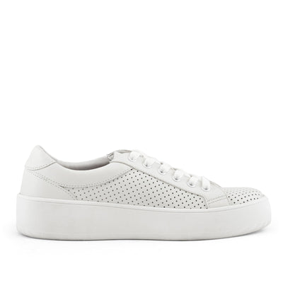 Women's Manila Perf Lace Up Sneaker White by Nest Shoes