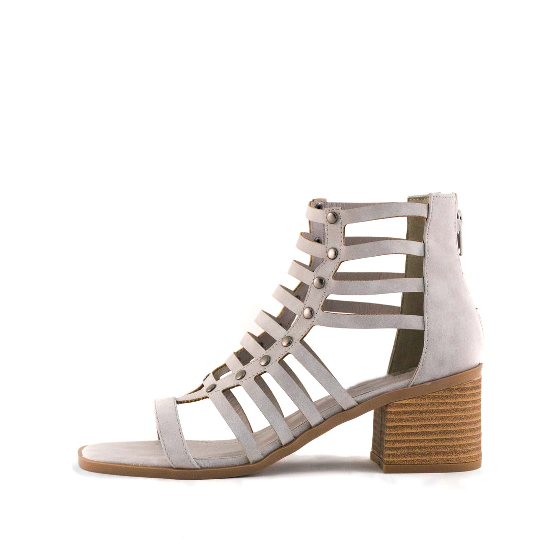 Women's Mina Strappy Block Heel Sandals Stone by Nest Shoes