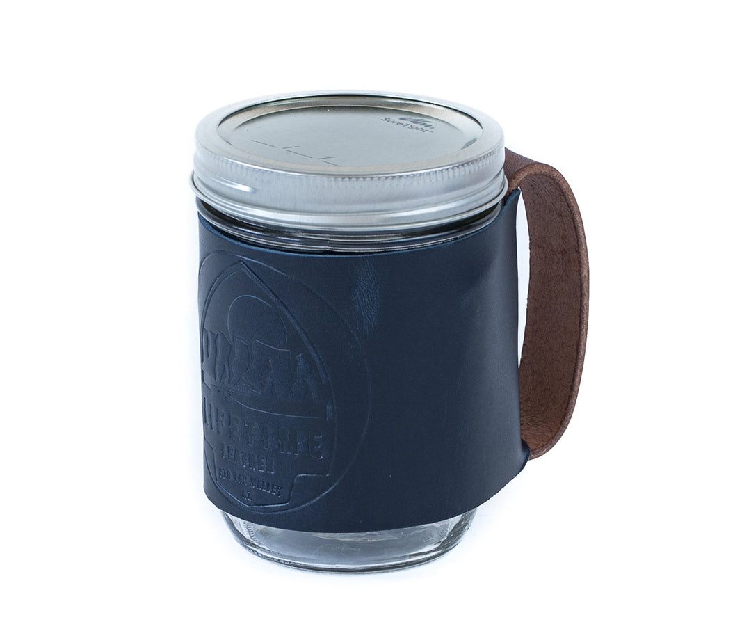 Leather Mason Jar Coozie by Lifetime Leather Co