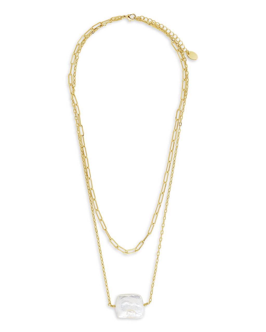 Chain Link and Pearl Layered Necklace by Sterling Forever