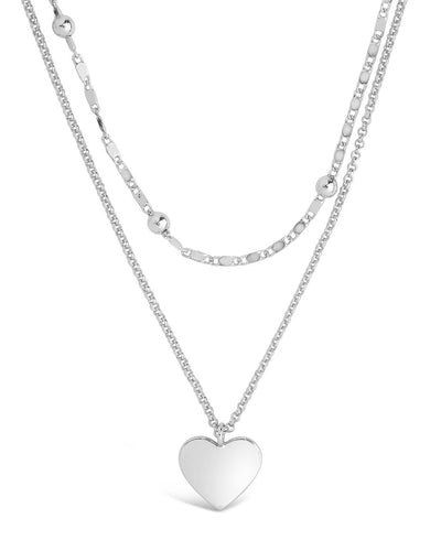 Beaded Chain & Heart Charm Layered Necklace by Sterling Forever