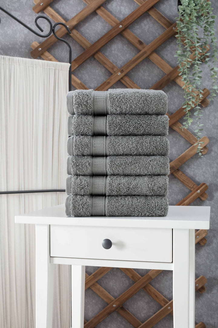 Turkish Cotton Bath Hand Towel Set of 6 by La'Hammam