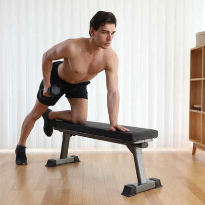 Foldable Flat Bench for Weight Training and Ab Exercises by Finer Form