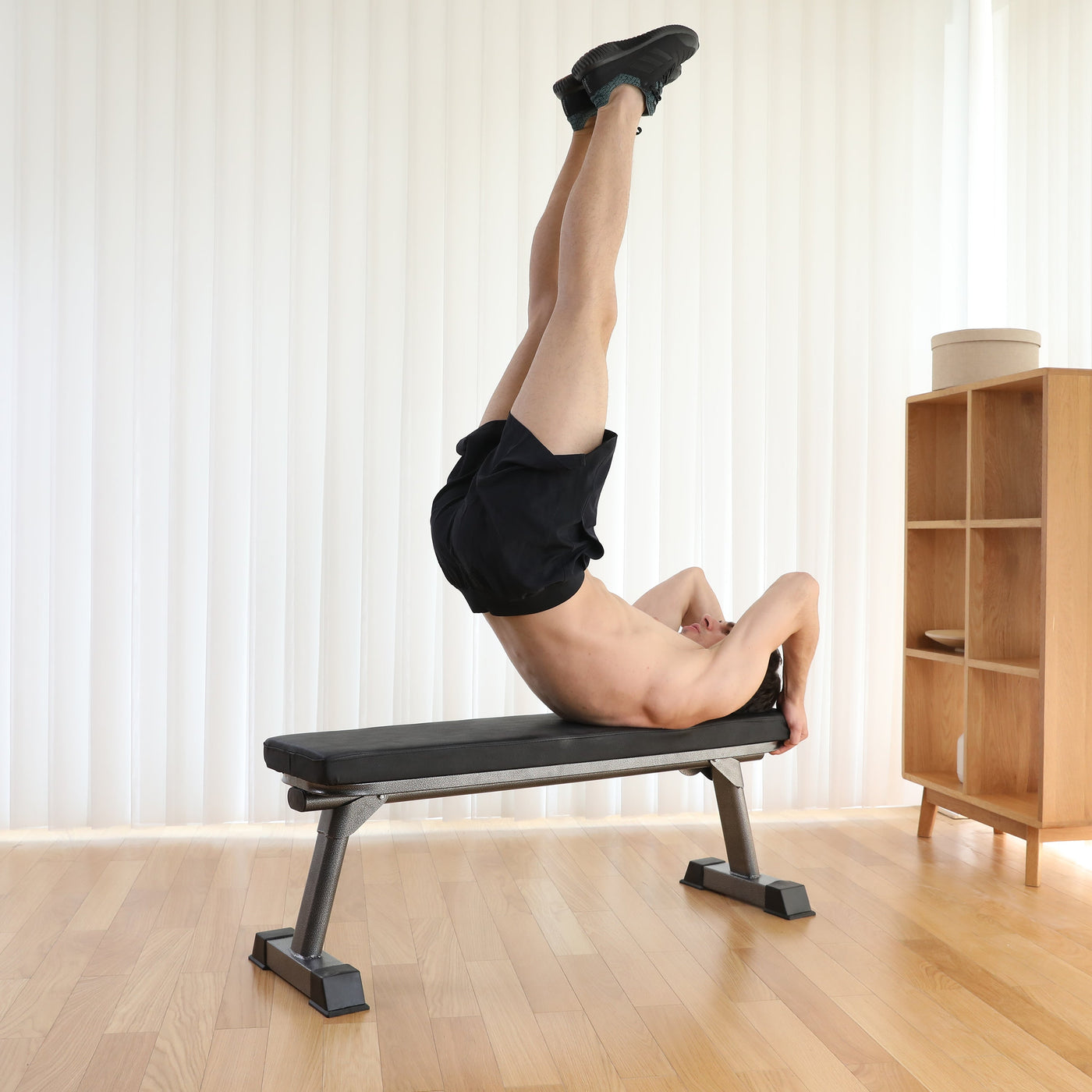 Foldable Flat Bench for Weight Training and Ab Exercises by Finer Form