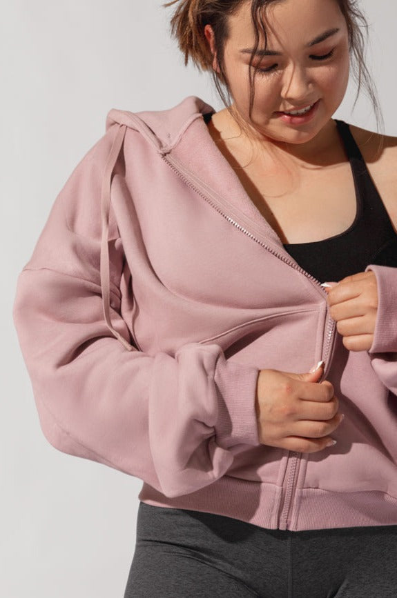 Zip Cloud Hoodie - Blush by POPFLEX®