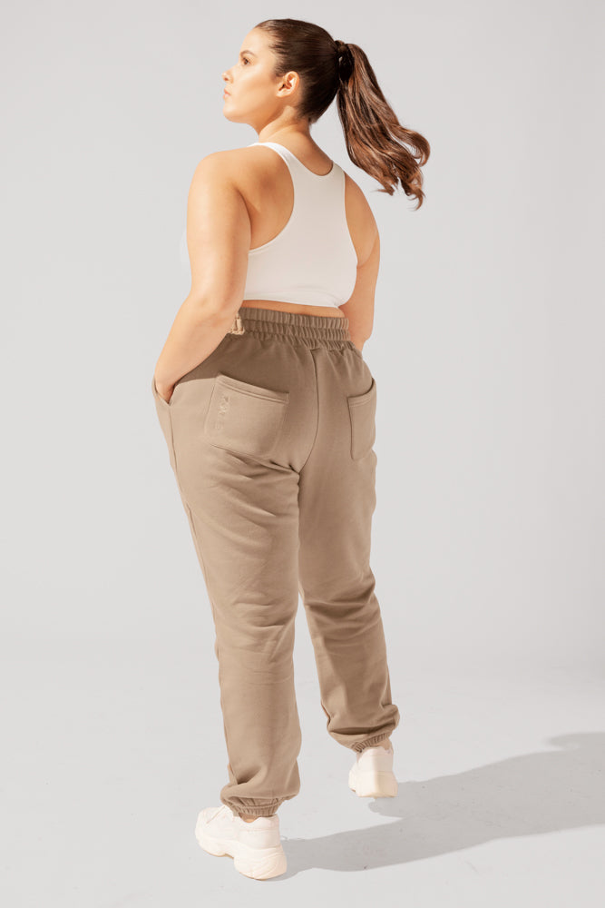 Cloud Rollover Sweatpant - Milk Tea by POPFLEX®