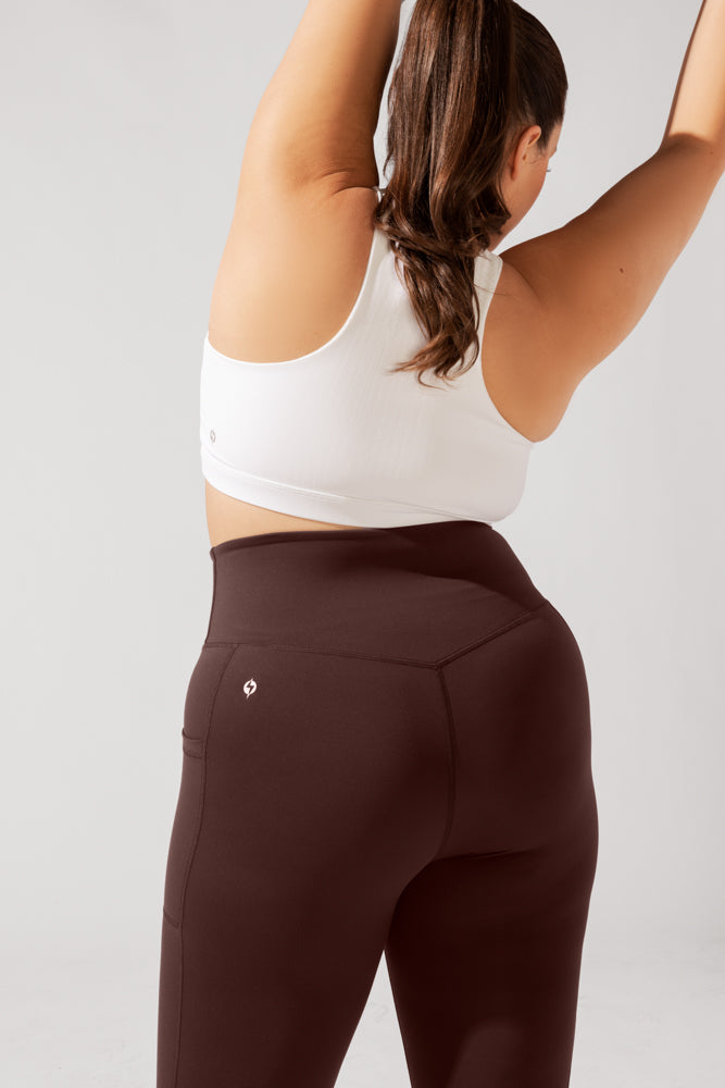 High Rise Crisscross Hourglass Legging™ with Pockets - French Roast by POPFLEX®