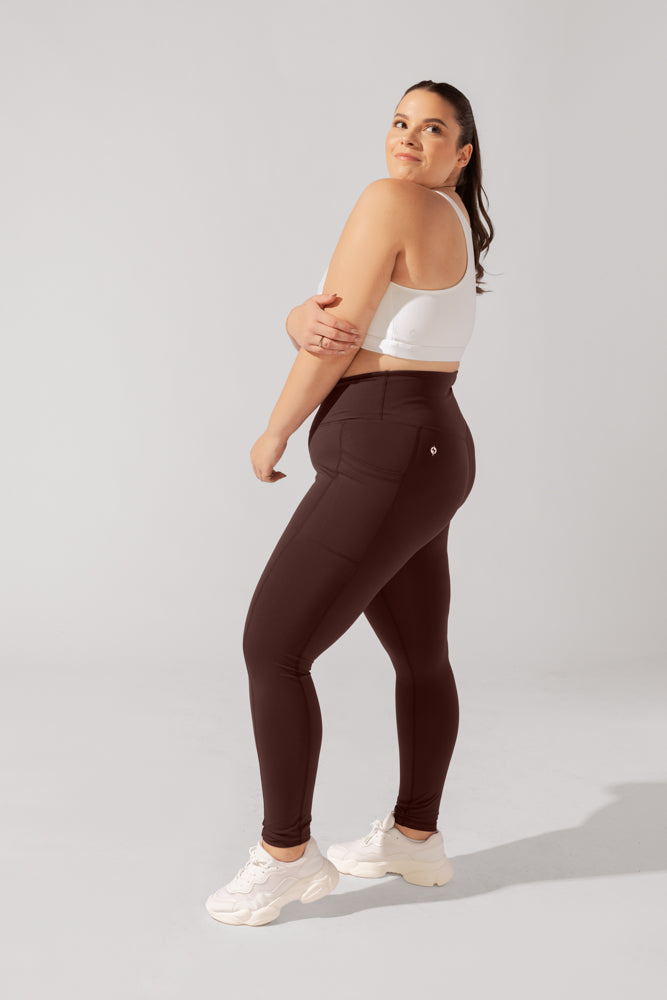 High Rise Crisscross Hourglass Legging™ with Pockets - French Roast by POPFLEX®