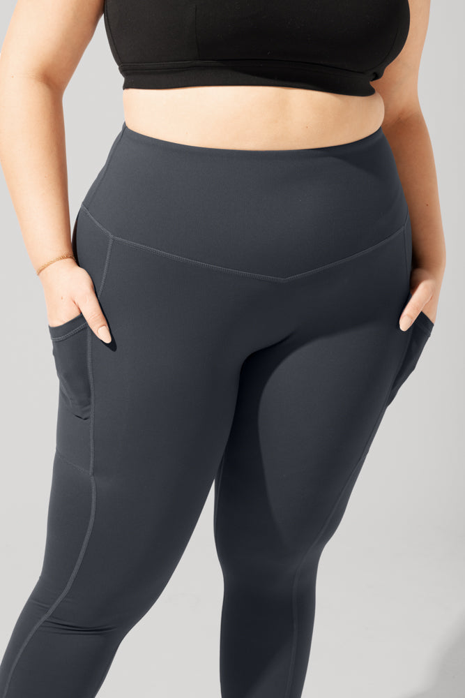 Anti-Cameltoe Supersculpt Legging with Pockets - Smoky Grey by POPFLEX®