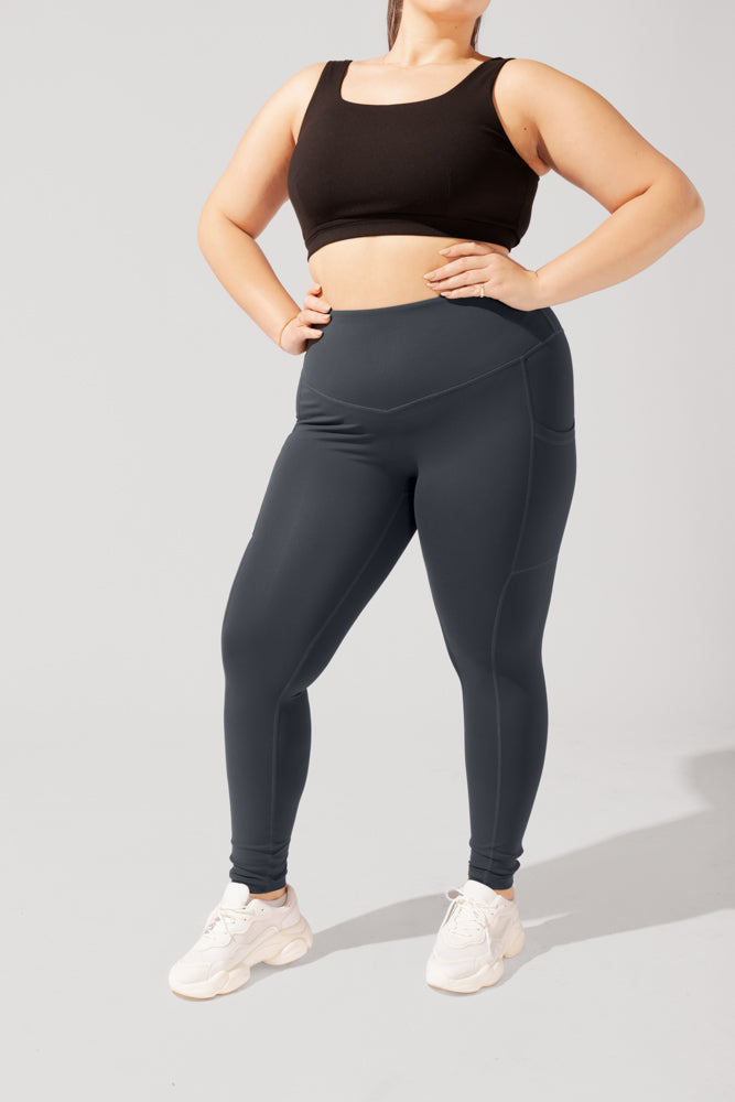 Anti-Cameltoe Supersculpt Legging with Pockets - Smoky Grey by POPFLEX®