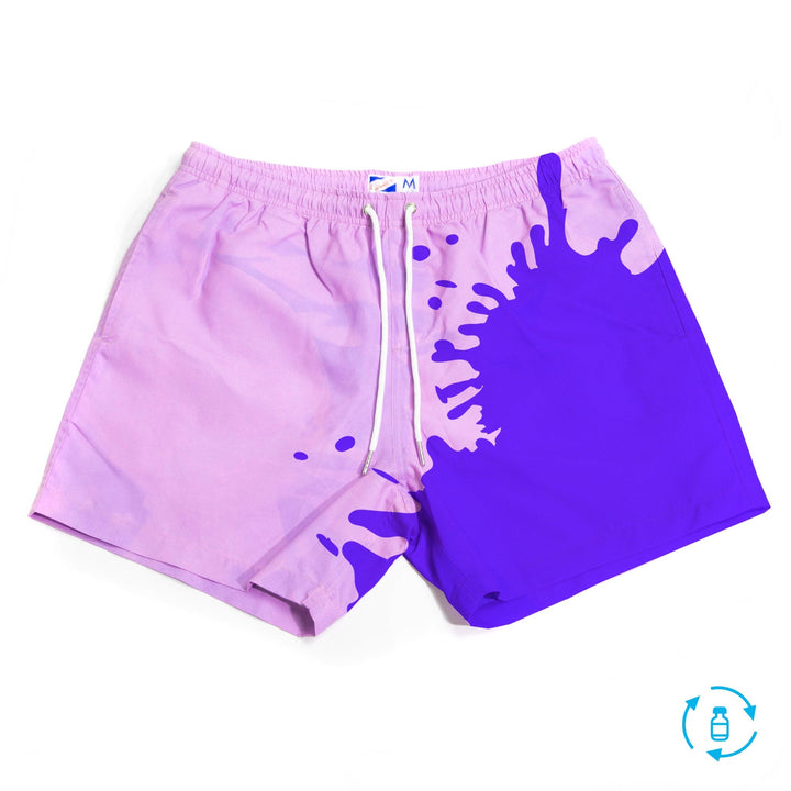 Pink to Purple - 5" Swim Trunks + Color Changing by Bermies Swimwear