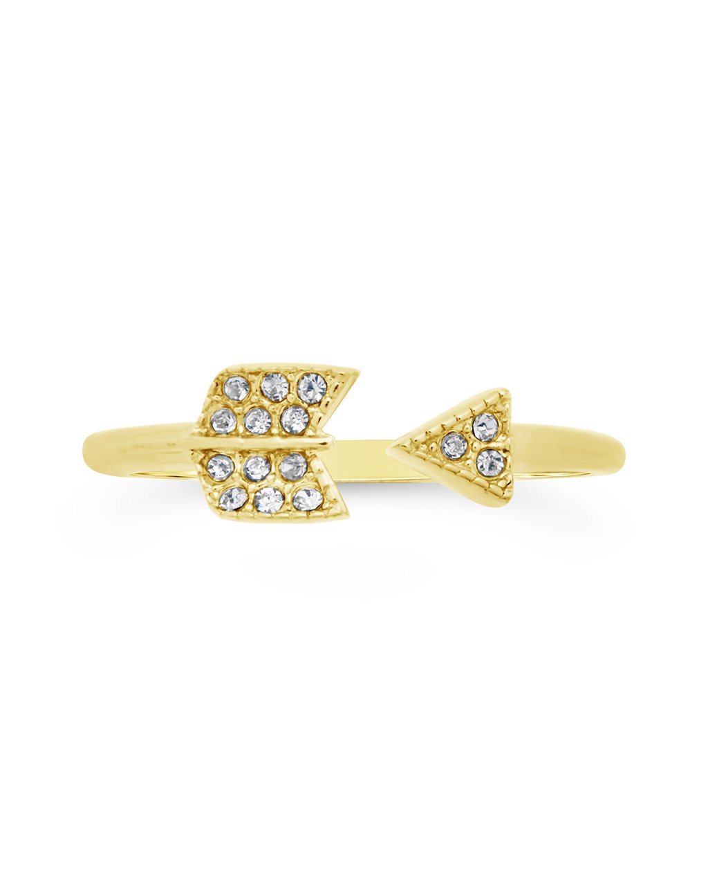 14K Gold Plated Sterling Silver CZ Arrow Ring by Sterling Forever