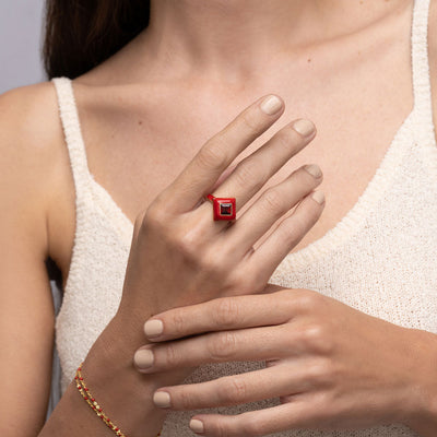 Red Ruby Aura Ring by Awe Inspired
