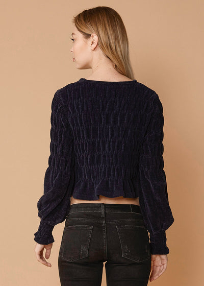 Women's Midnight Peplum Sweater In Black by Shop at Konus