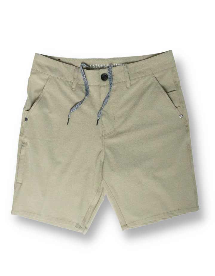 SUNDAY SPORTS 19" HYBRID SPORT SHORTS - KHAKI by Bajallama