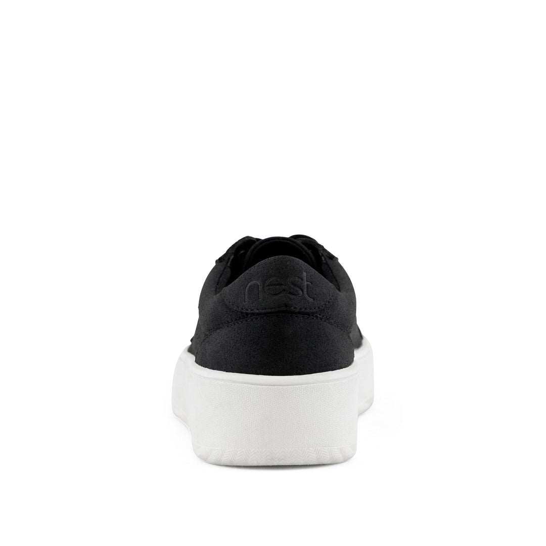 Women's Venice Micro Suede Lace Up Sneaker Black by Nest Shoes