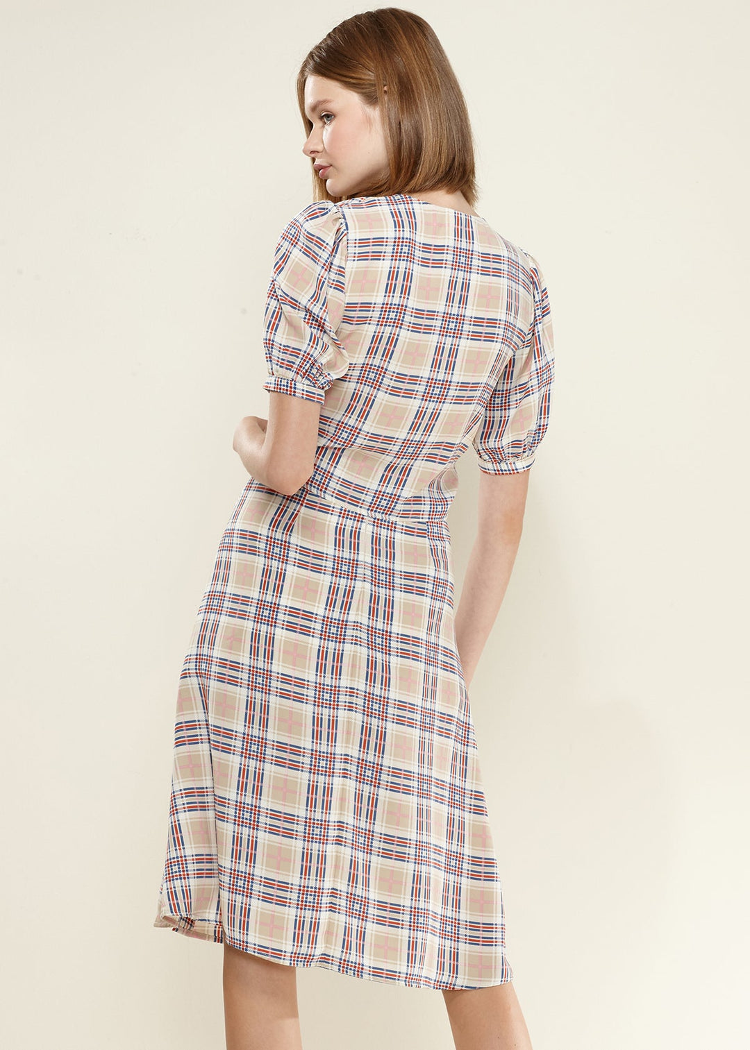 Multi Check Front Tie Hem Blouse by Shop at Konus