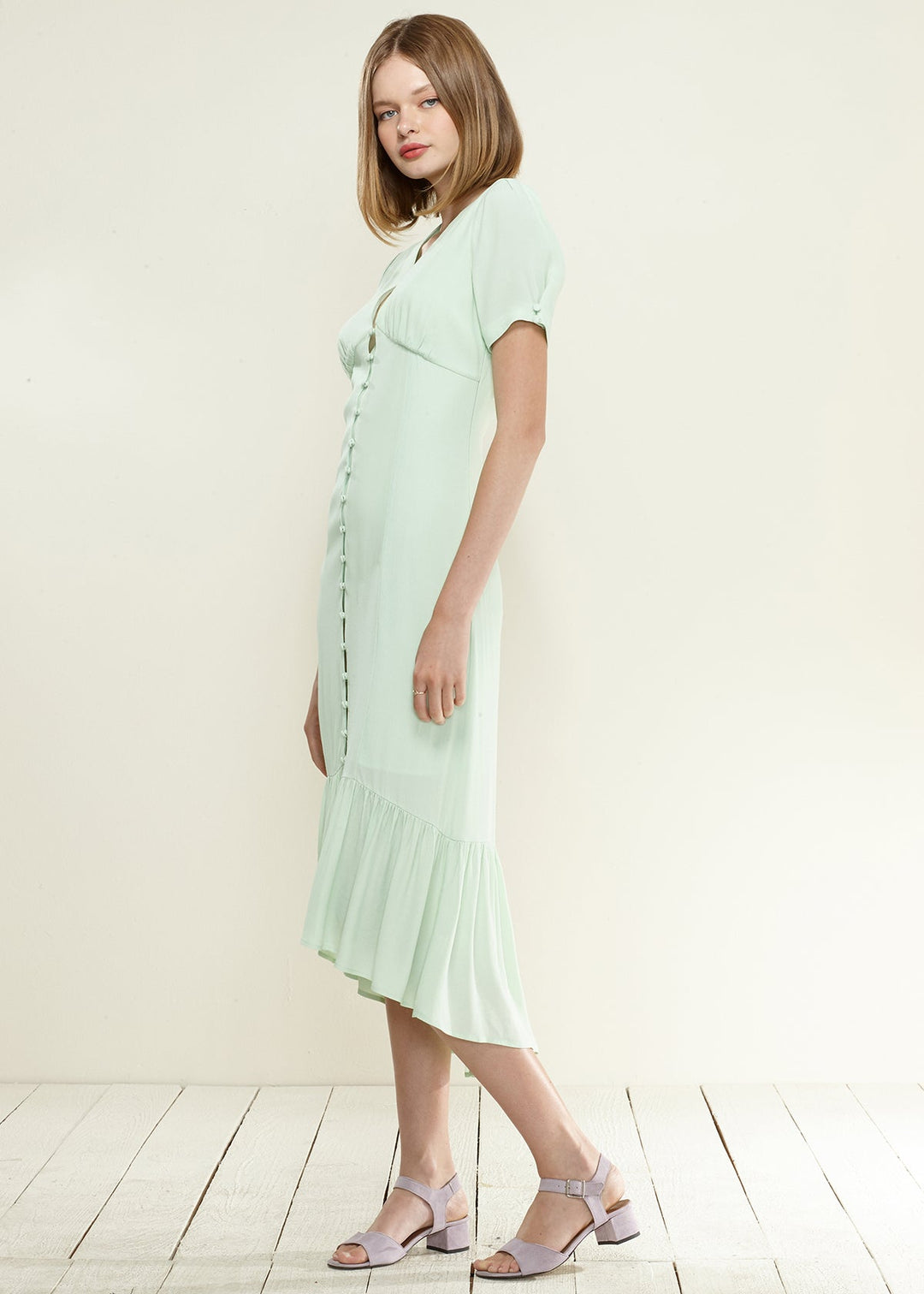 V-Neck Mermaid Button Down Maxi Dress by Shop at Konus