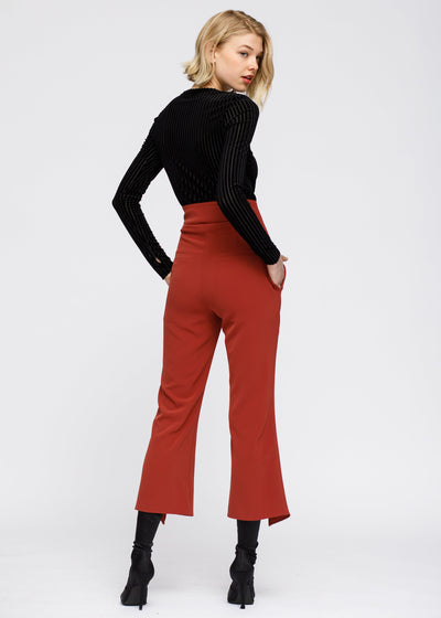 Women's High Waist Front Slit Trouser by Shop at Konus