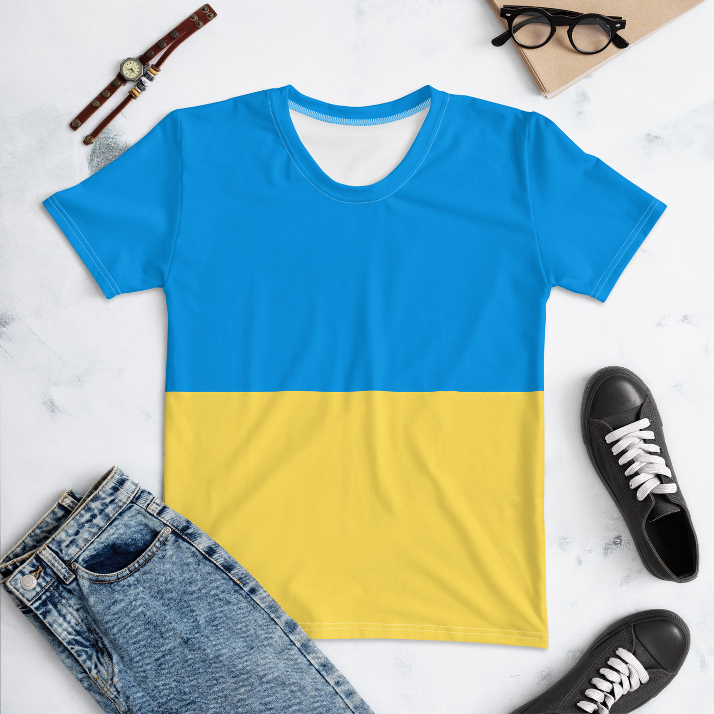 All Over Blue & Yellow Women's Tee