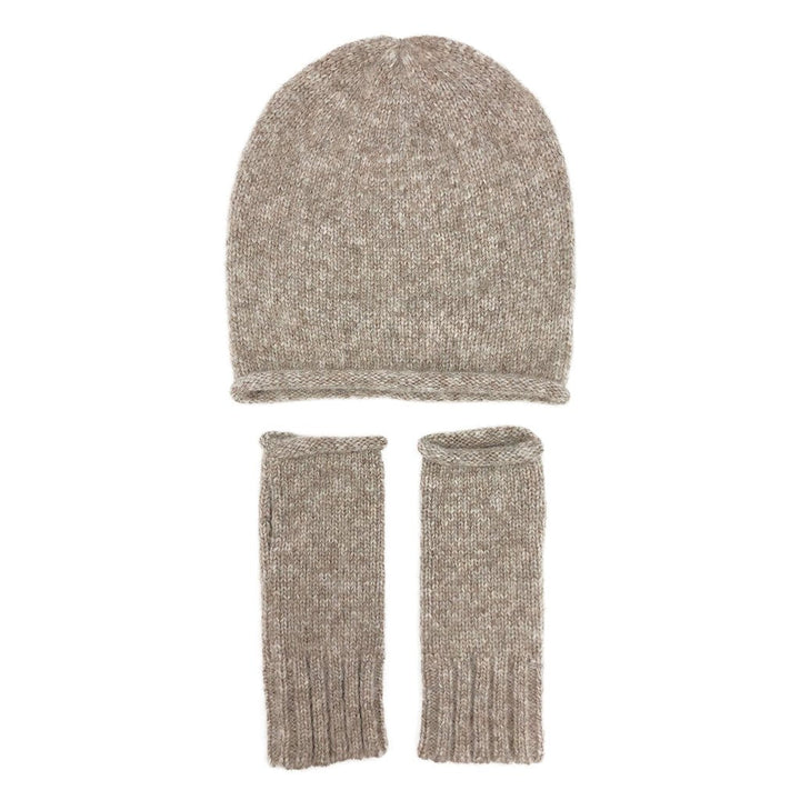 Beige Essential Knit Alpaca Beanie by SLATE + SALT