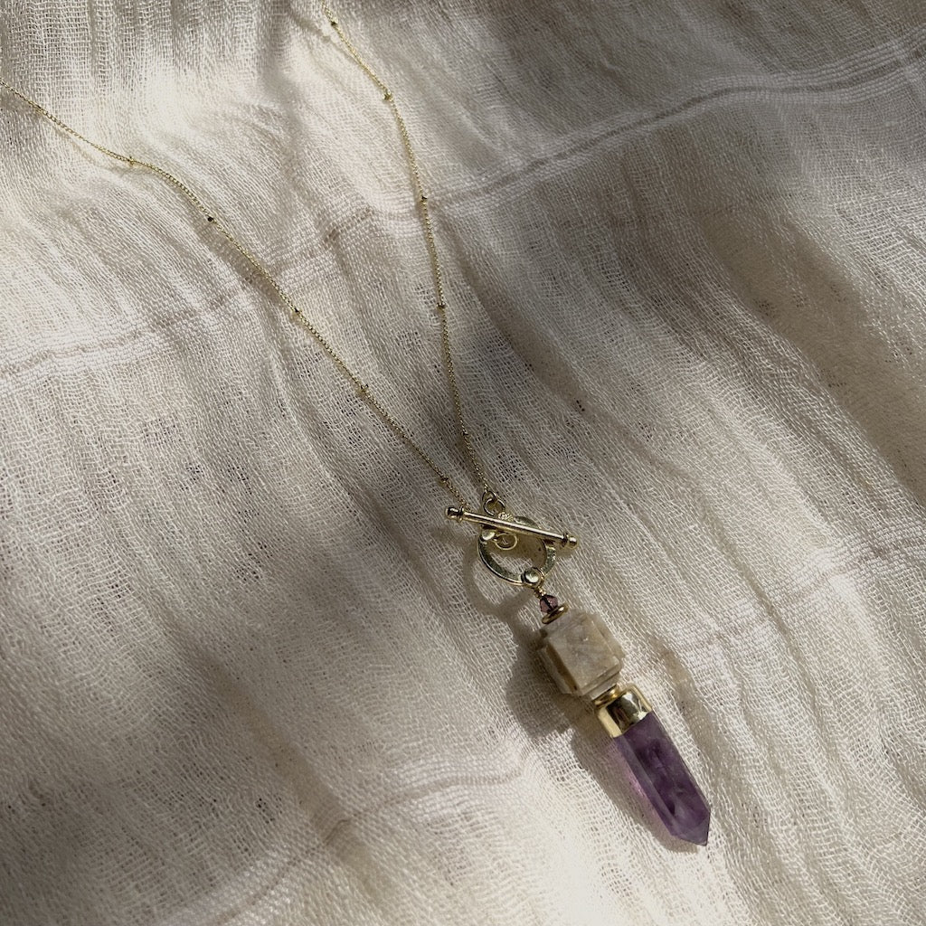 Amethyst Lariat Necklace by SLATE + SALT