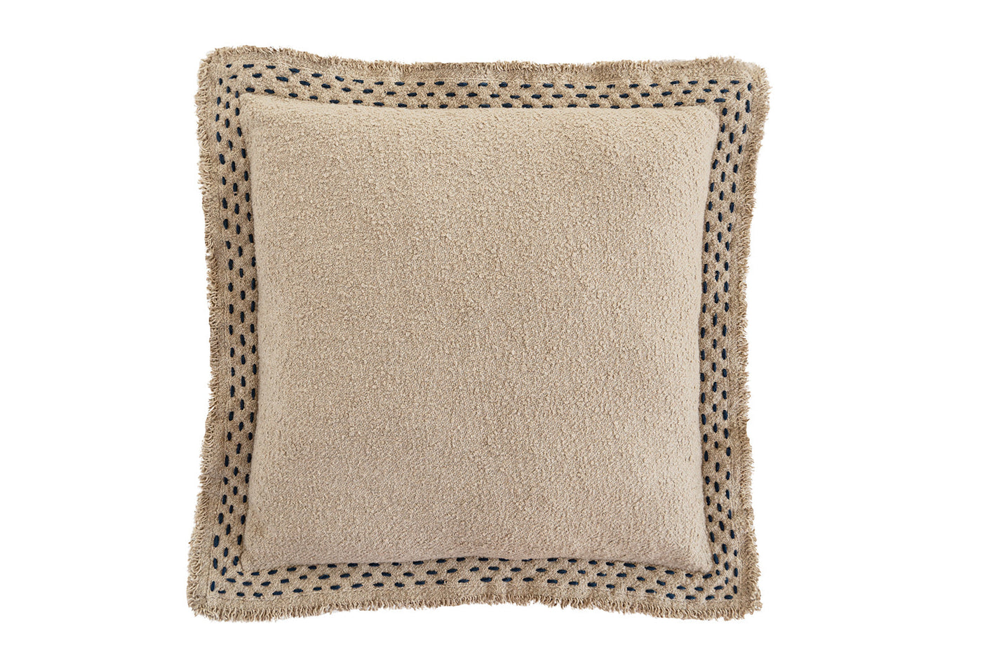Hand Quilted Border Cotton Pillow by Anaya