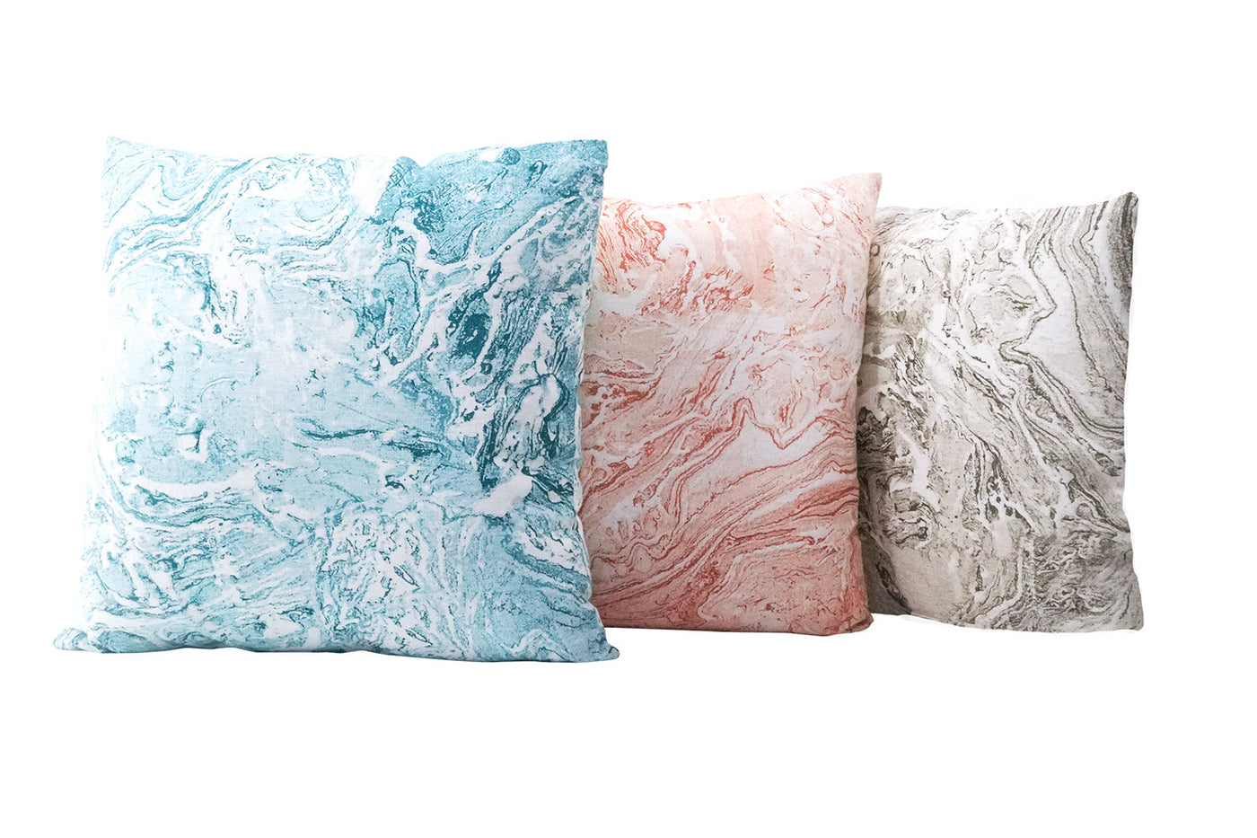 Pink Marbled Linen Pillow by Anaya